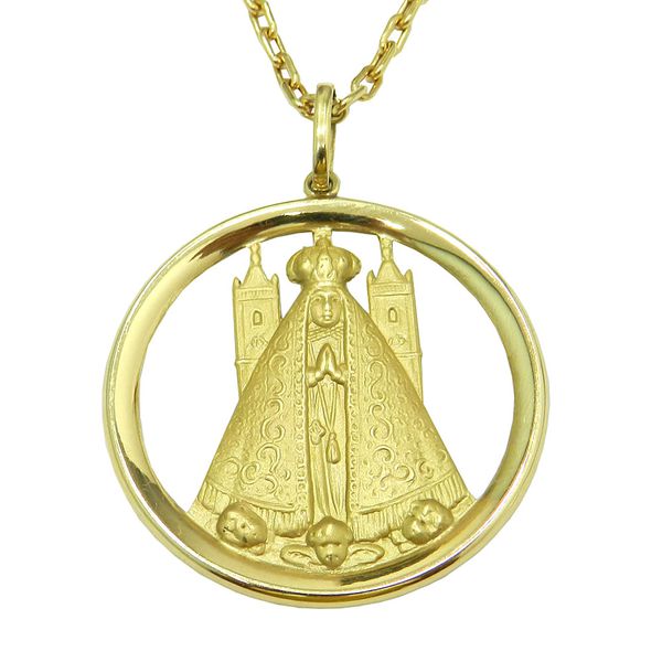 Pingente em Ouro de Nossa Senhora Aparecida 50.0mm