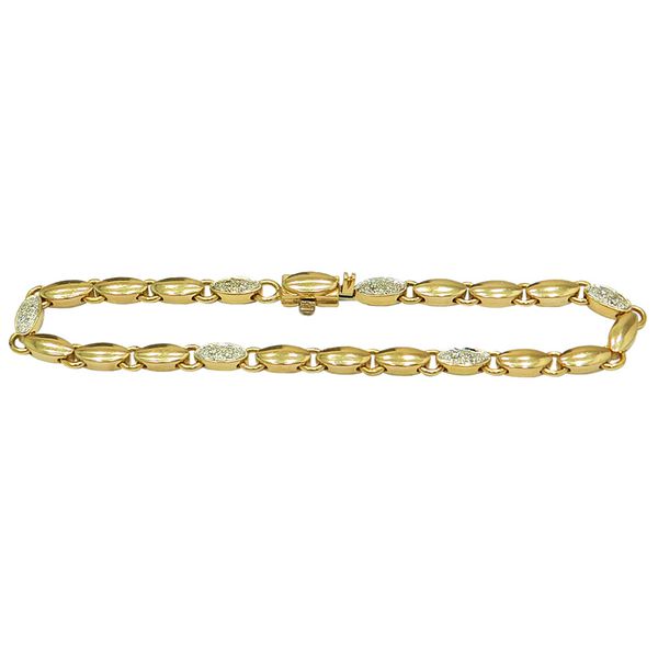 Pulseira em Ouro 18k Feminina Brilhantes 10.5g 3.5mm