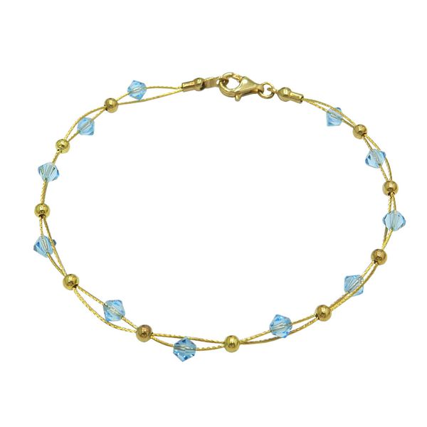 Pulseira em Ouro 18k Feminina Topázios 3,5g 4.0mm