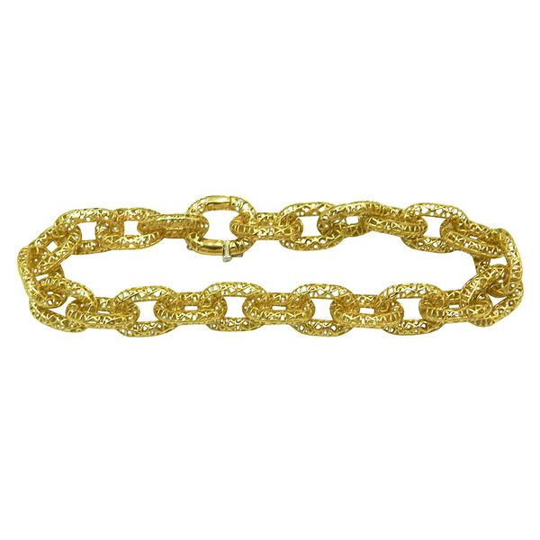 Pulseira em Ouro 18k Filigrana Elo Oval Torcido 12.2g