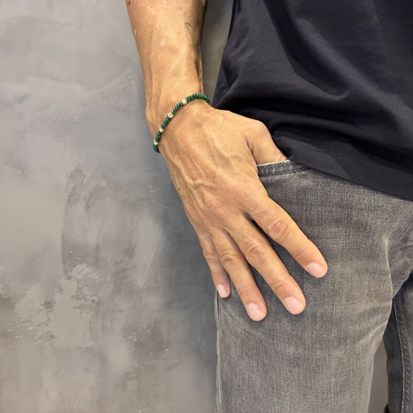 Pulseira em Ouro 18k Pedras Brasileiras 6,2g 4.0mm