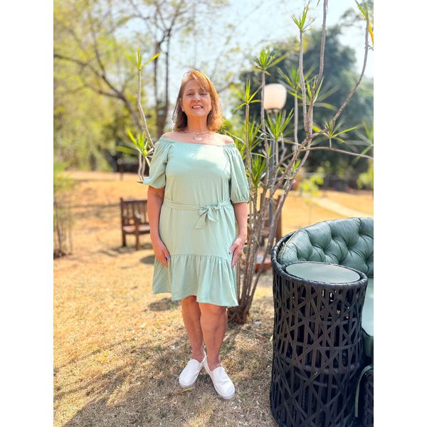 Vestido Renata verde bebê 