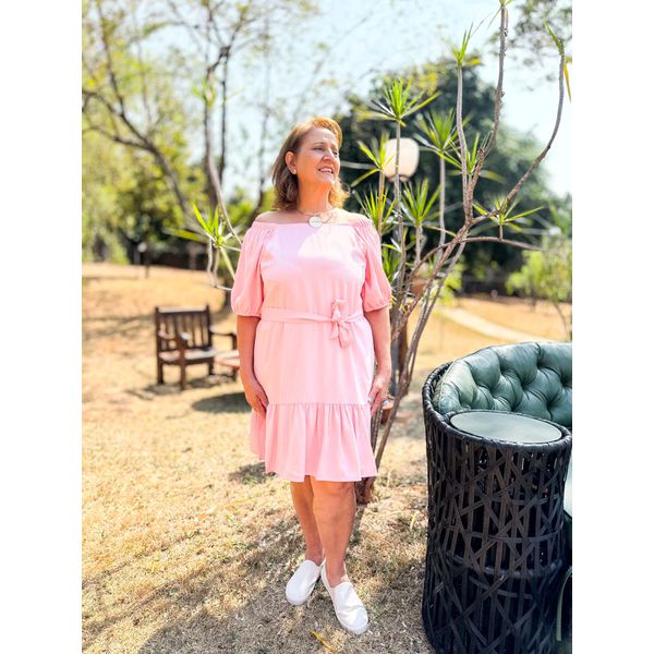 Vestido Renata rosa bebê