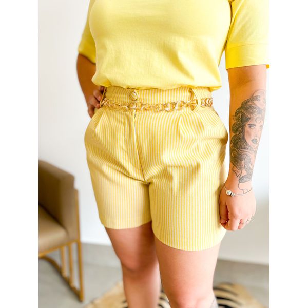 Short Melinda amarelo risquinho