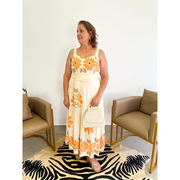 Vestido Orquídea laranja