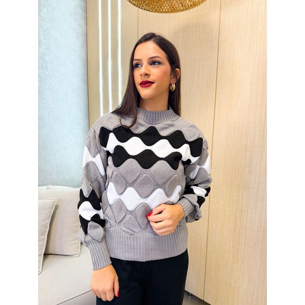 Blusa Tricot Mariana Cinza