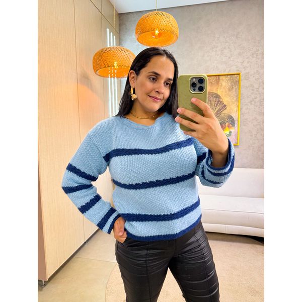 Tricot Maju Azul Claro/ Azul Escuro 