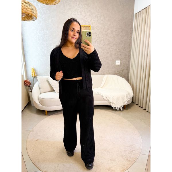 Conjunto Heloísa Preto três peças 