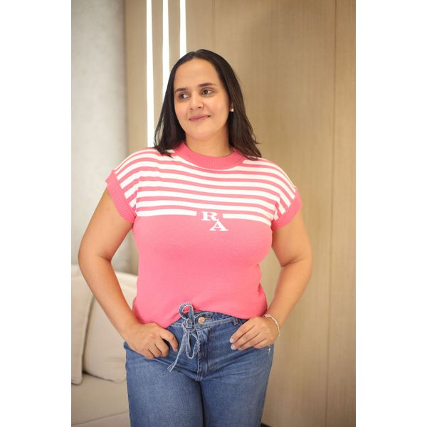Blusa Tricot Rebeca Azevedo Rosa Chiclete