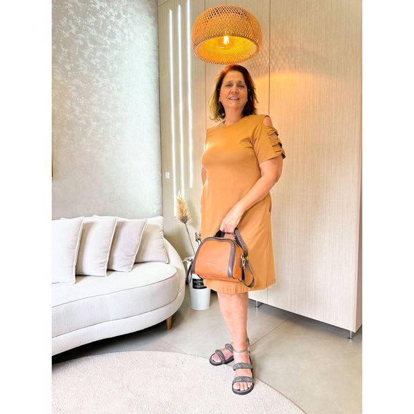 Vestido Gerliane Bege Plus
