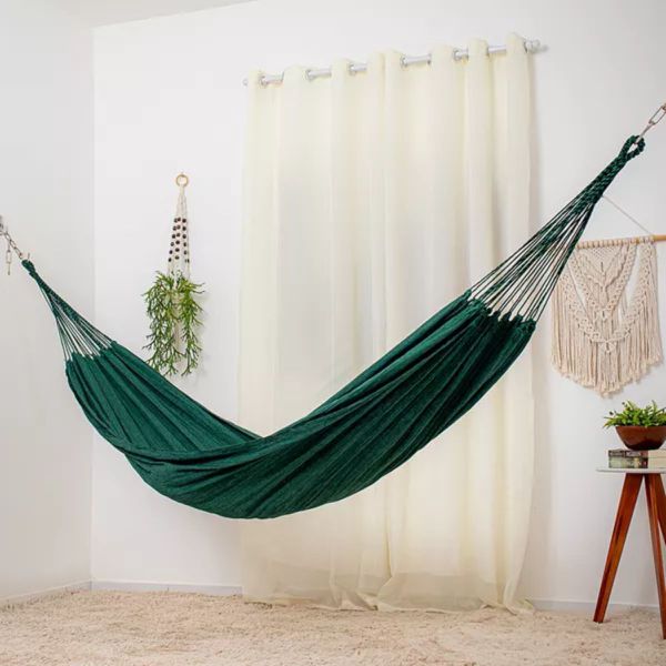 Rede de Dormir Jeans Life Basic Verde com Preto