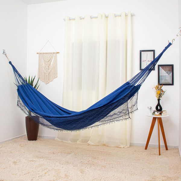 Rede de Dormir Jeans Life Azul com Preto