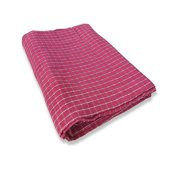 Manta de Algodão Multiuso p/ Cama, Sofá Xadrez Rosa Pink com Branco 2,30m x 1,55m