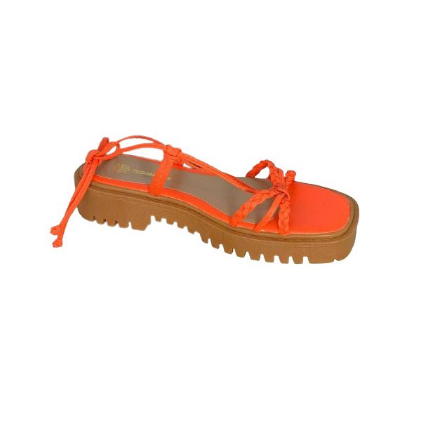 Sandalia Flatform de Amarração Laranja Ref. 0996.0999