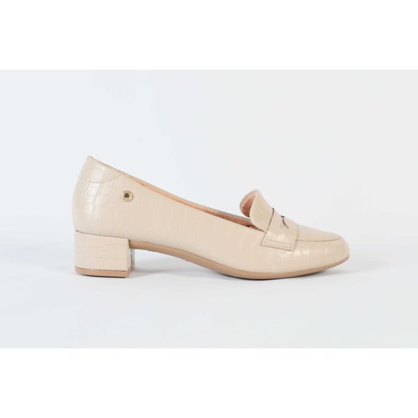 Sapato Salto Bloco Baixo Off White Ref. 09521.09971