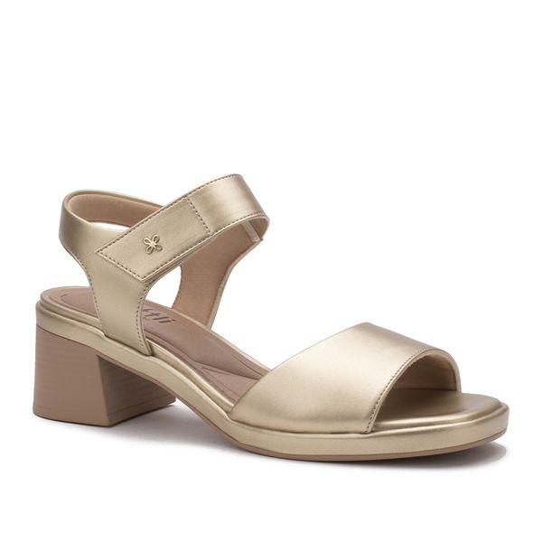 Sandalia Salto Bloco Ouro Ref. 09921.09971