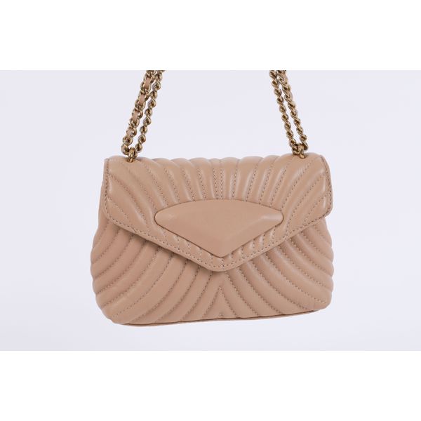 Bolsa de Couro Artesana Matelasse Doce de Leite Ref. 09943.09954