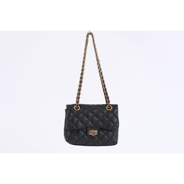 Bolsa de Couro Artesana Metalasse Preto Ref. 09972.09963 