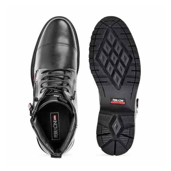 Bota Masculina de Couro Snow Preto Regimattos