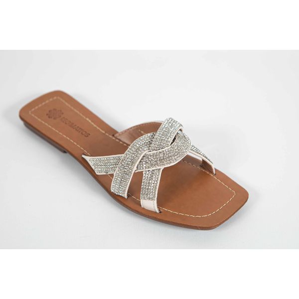 Rasteira Feminina Tiras Trançadas Off White Ref. 0949.09431 