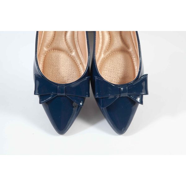 Sapatilha azul marinho bico outlet fino