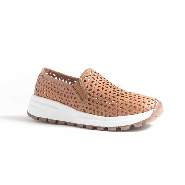 Tênis Feminino Couro Caramelo Ref. 09111.09951