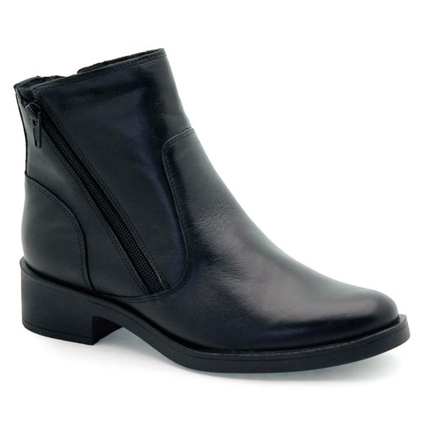 Bota Cano Baixo Marquise Couro Preto