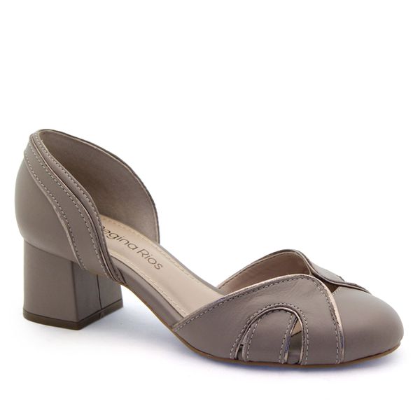 Scarpin Salto Bloco Caudry Taupe