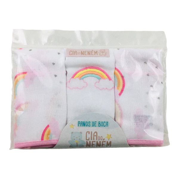 Kit Paninho de Boca Cia do Nenén com Bainha, com 3 Unidades