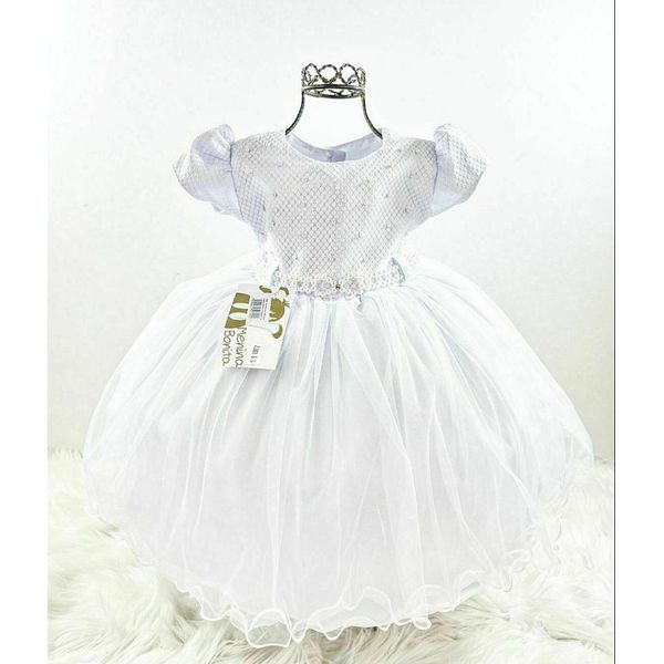 Vestido Branco Menina Bonita Para Batizado