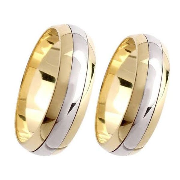 Par De Alianças em Moeda Antiga Revestida em Prata 950