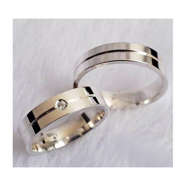 Par De Alianças Em Prata 950 + Anel Solitário