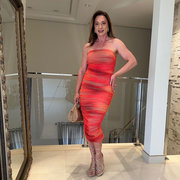Vestido sem alças tule drapeado Lez a Lez