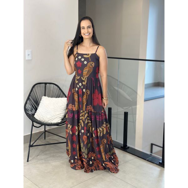 Vestido Karol Estampado Preto