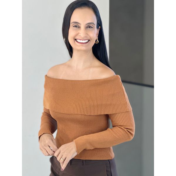 Blusa Tricot Alice Caramelo