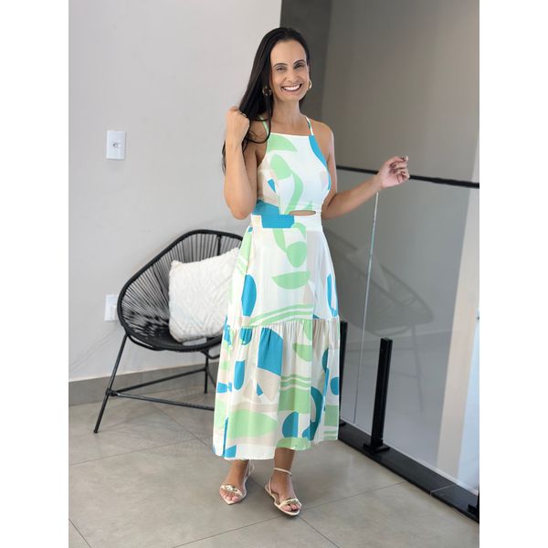 Vestido Cássia Estampado Verde