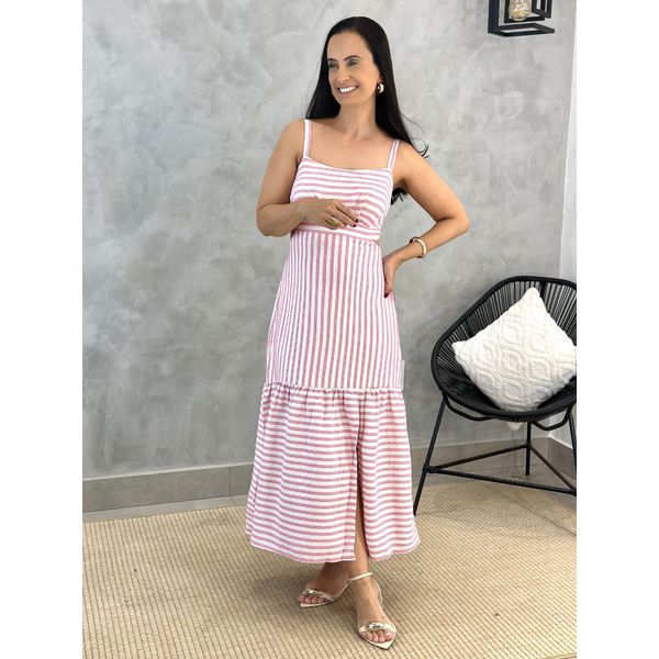 Vestido Helen Listrado Pink