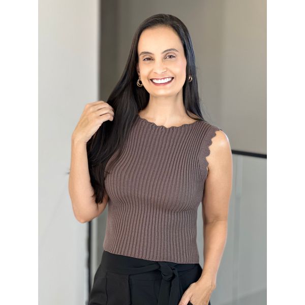 Blusa Tricot Nuvem Cinza