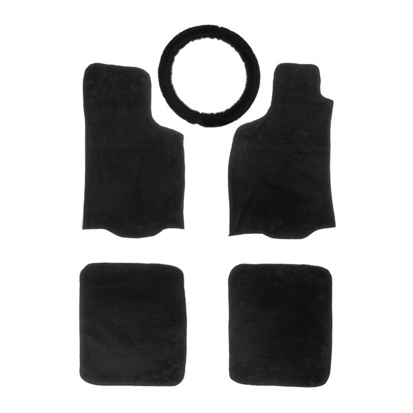 Kit Pelúcia Tapete + Capa De Volante - Preto