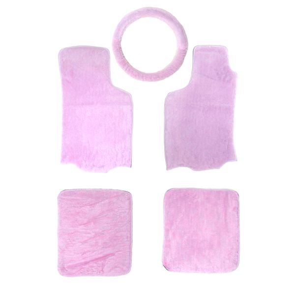 Kit Pelúcia Tapete + Capa De Volante - Rosa Claro