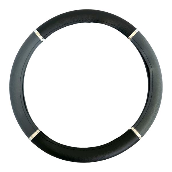Capa de Volante Cromo Liso - Preto e Cinza