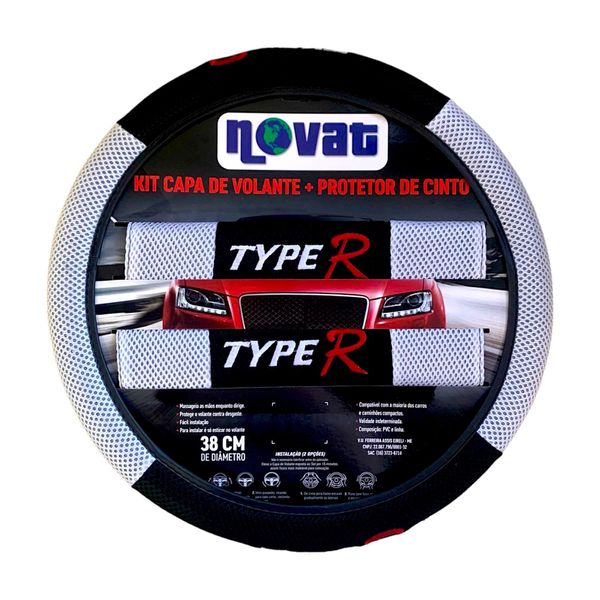 Kit Capa de Volante + Protetor de Cinto Typer - Branco
