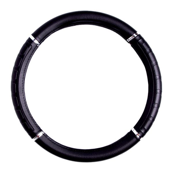 Capa de Volante Cromo Relevo Kombi - Preto - 45 cm
