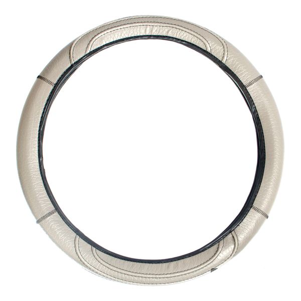 Capa de Volante Couro Novat - Cinza com Preto