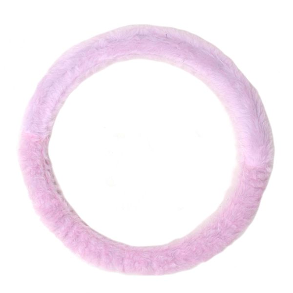 Capa de Volante em Pelúcia - Rosa Claro