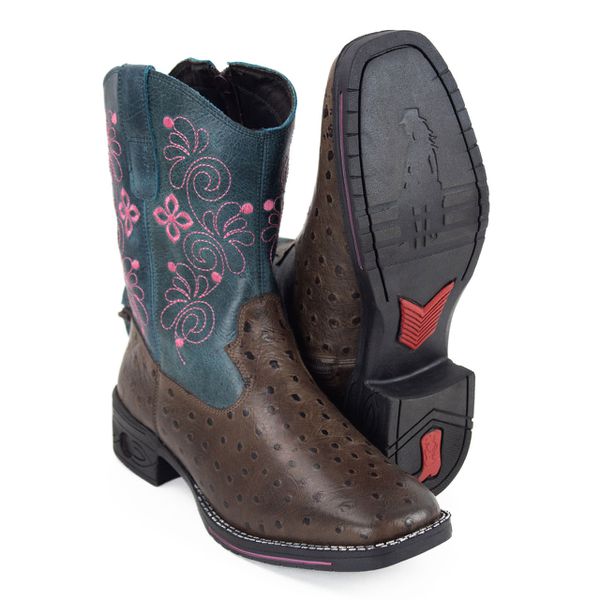 Bota Texana Feminina Florida Azul