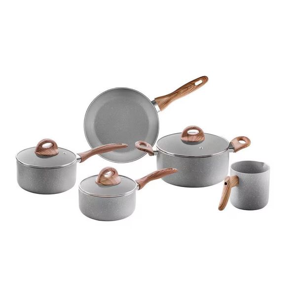 Conjunto Jogo de Panelas Antiaderente Brinox Ceramic Life Smart Plus - Gris