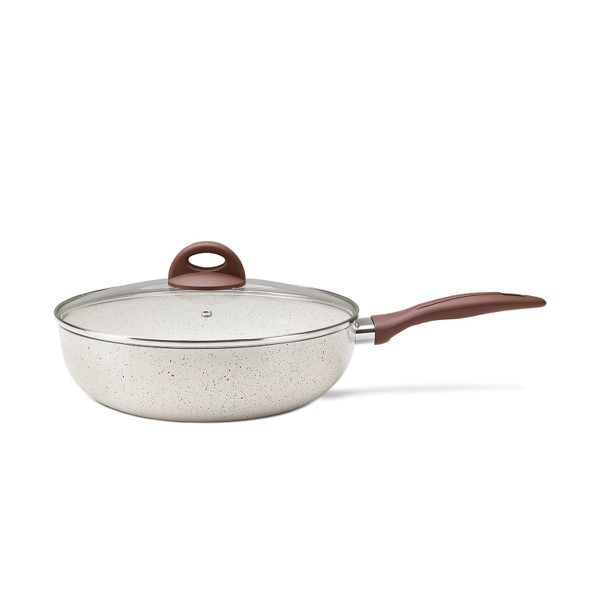 Wok com Tampa Ceramic Life Smart Plus 28x8cm 3,4 LitrosVanilla - Brinox