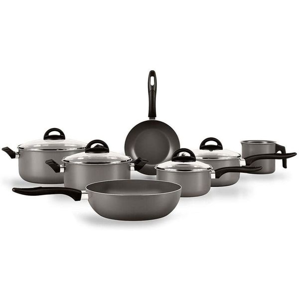 Conjunto de Panelas 7 Peças com Tampa de Vidro Chilli Cinza Brinox