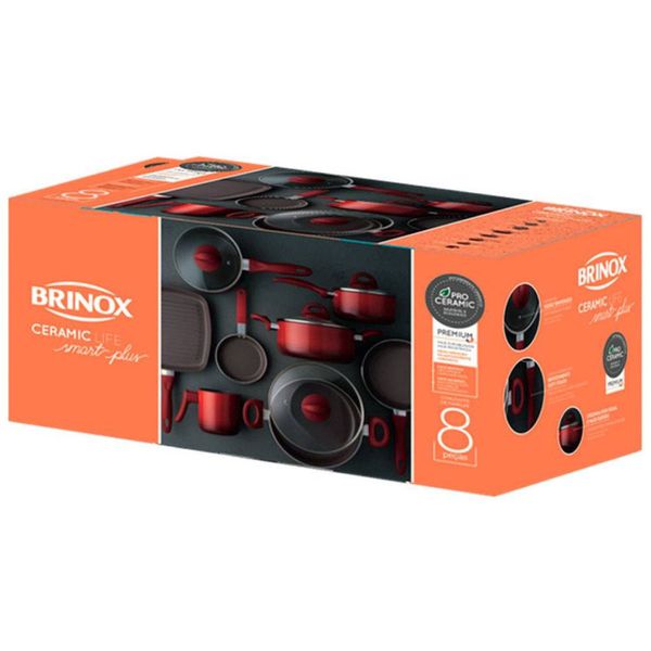 Conjunto de Panelas 8 Peças Ceramic Life Smart Plus Brinox - Jogo